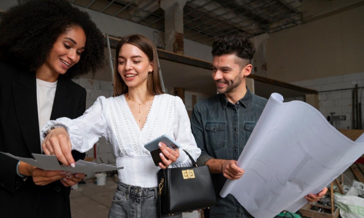 Teammeeting im lorypavixen Konferenzraum mit Präsentation aktueller Markttrends